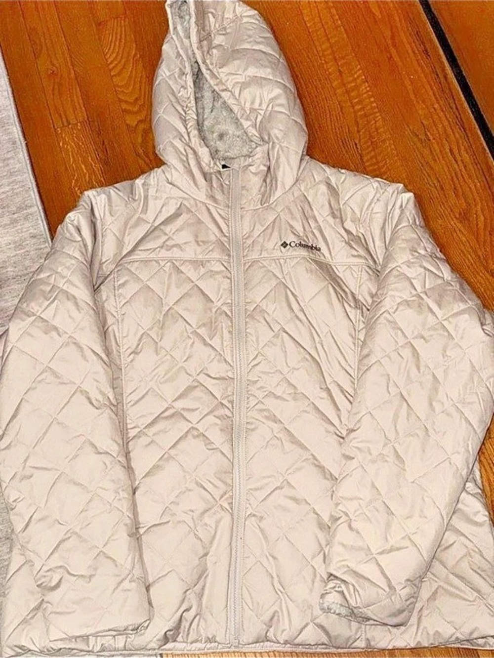 Columbia Quilted Hooded Jacket Gray Size 2X